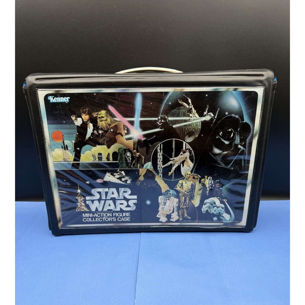 Vintage 1977 Kenner Star Wars Figure Lot Collection w/ Original Carrying Case